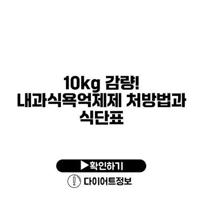 10kg 감량! 내과식욕억제제 처방법과 식단표