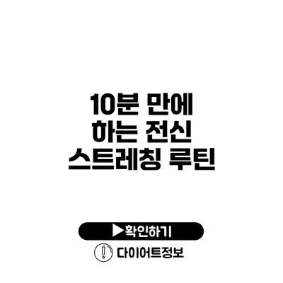 10분 만에 하는 전신 스트레칭 루틴