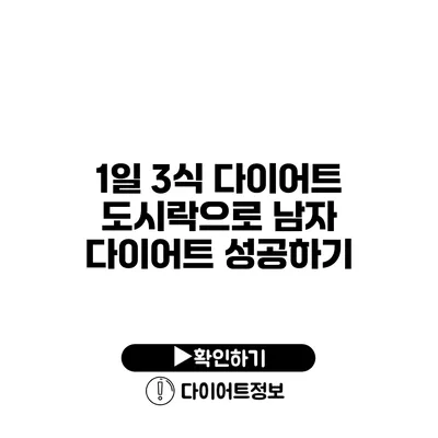 1일 3식 다이어트 도시락으로 남자 다이어트 성공하기