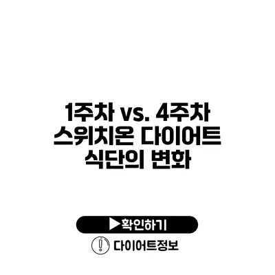 1주차 vs. 4주차 스위치온 다이어트 식단의 변화