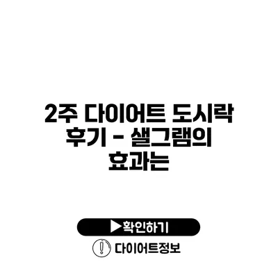 2주 다이어트 도시락 후기 - 샐그램의 효과는?