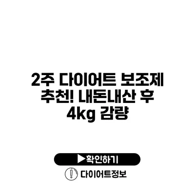 2주 다이어트 보조제 추천! 내돈내산 후 4kg 감량