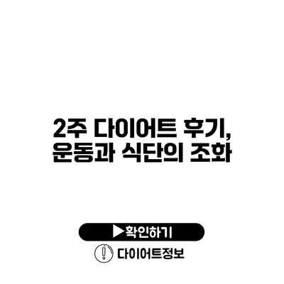 2주 다이어트 후기, 운동과 식단의 조화