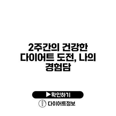 2주간의 건강한 다이어트 도전, 나의 경험담