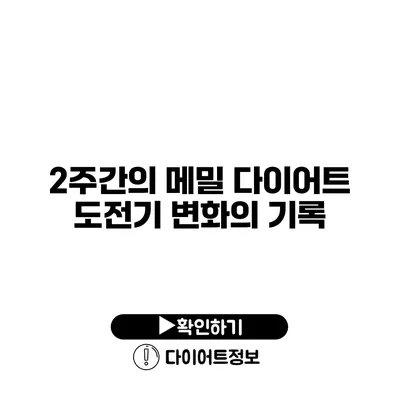 2주간의 메밀 다이어트 도전기 변화의 기록