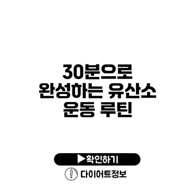 30분으로 완성하는 유산소 운동 루틴