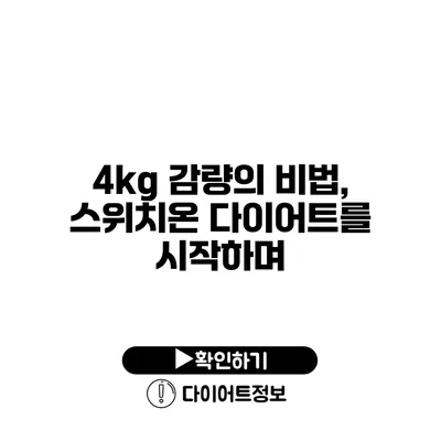 4kg 감량의 비법, 스위치온 다이어트를 시작하며