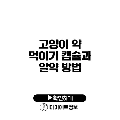 고양이 약 먹이기 캡슐과 알약 방법