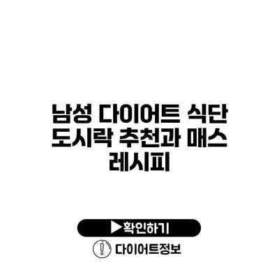 남성 다이어트 식단 도시락 추천과 매스 레시피