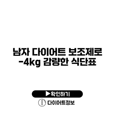 남자 다이어트 보조제로 -4kg 감량한 식단표