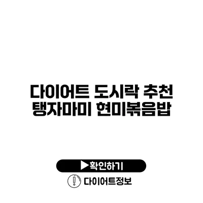 다이어트 도시락 추천 탱자마미 현미볶음밥