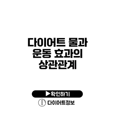 다이어트 물과 운동 효과의 상관관계