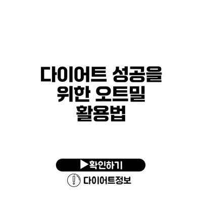 다이어트 성공을 위한 오트밀 활용법