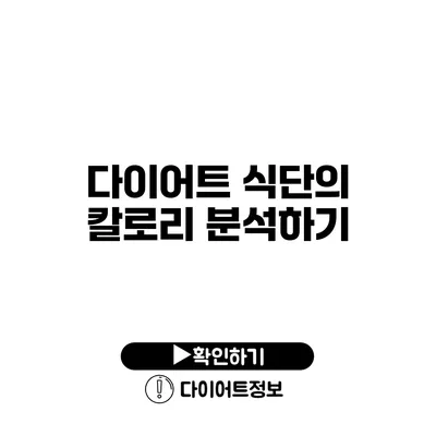 다이어트 식단의 칼로리 분석하기