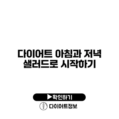 다이어트 아침과 저녁 샐러드로 시작하기