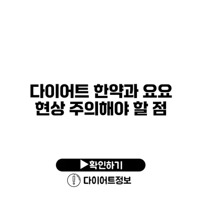 다이어트 한약과 요요 현상 주의해야 할 점