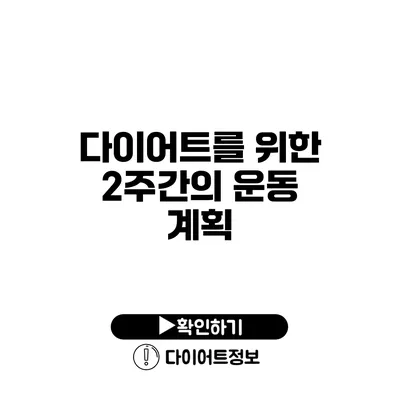 다이어트를 위한 2주간의 운동 계획