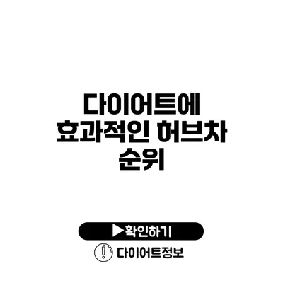 다이어트에 효과적인 허브차 순위