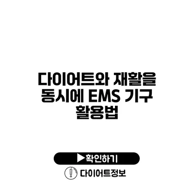 다이어트와 재활을 동시에 EMS 기구 활용법