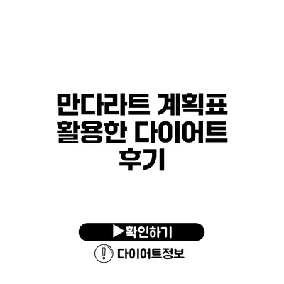 만다라트 계획표 활용한 다이어트 후기