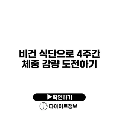 비건 식단으로 4주간 체중 감량 도전하기