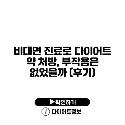 비대면 진료로 다이어트 약 처방, 부작용은 없었을까? (후기)