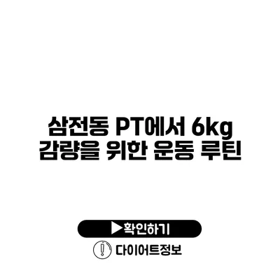 삼전동 PT에서 6kg 감량을 위한 운동 루틴