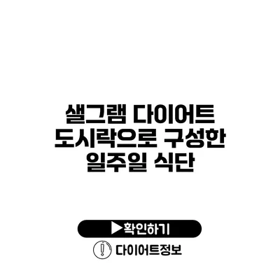 샐그램 다이어트 도시락으로 구성한 일주일 식단