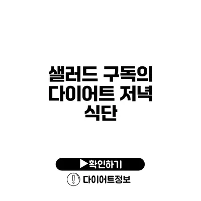 샐러드 구독의 다이어트 저녁 식단