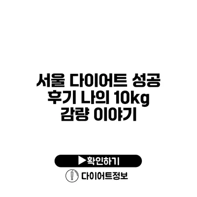 서울 다이어트 성공 후기 나의 10kg 감량 이야기