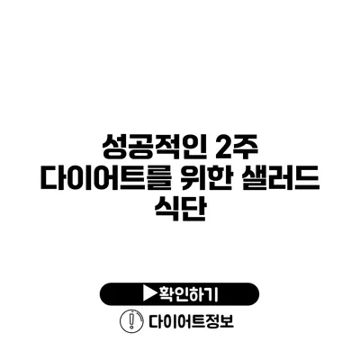 성공적인 2주 다이어트를 위한 샐러드 식단