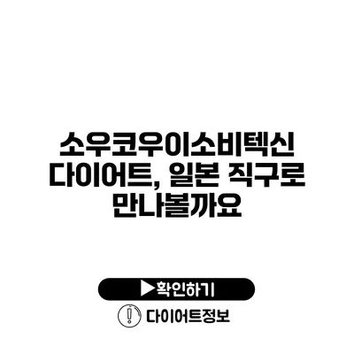 소우코우이소비텍신 다이어트, 일본 직구로 만나볼까요?