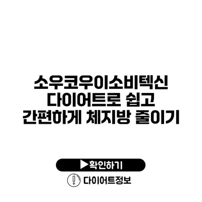 소우코우이소비텍신 다이어트로 쉽고 간편하게 체지방 줄이기