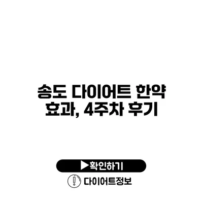 송도 다이어트 한약 효과, 4주차 후기