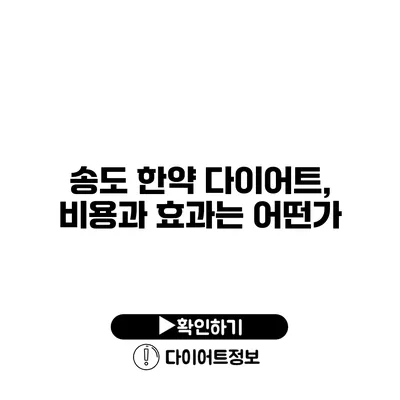 송도 한약 다이어트, 비용과 효과는 어떤가?