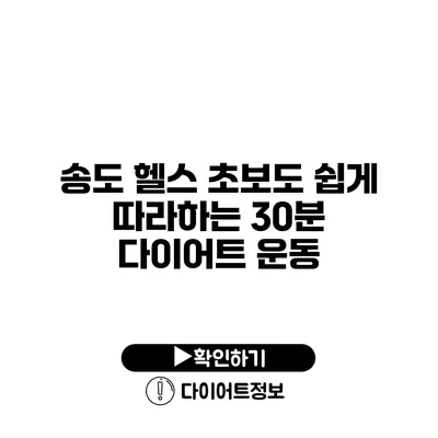 송도 헬스 초보도 쉽게 따라하는 30분 다이어트 운동