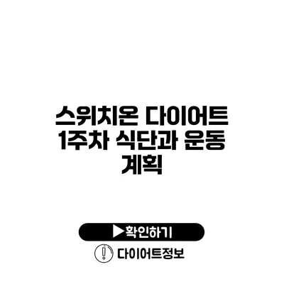 스위치온 다이어트 1주차 식단과 운동 계획