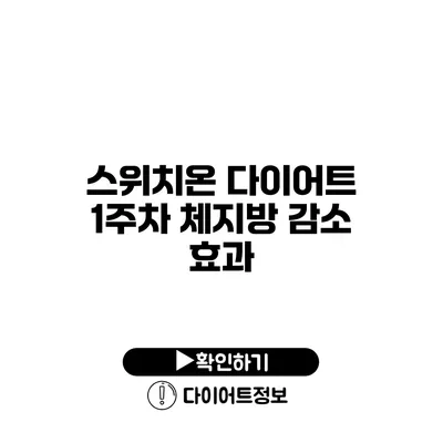 스위치온 다이어트 1주차 체지방 감소 효과