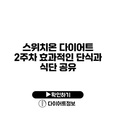 스위치온 다이어트 2주차 효과적인 단식과 식단 공유