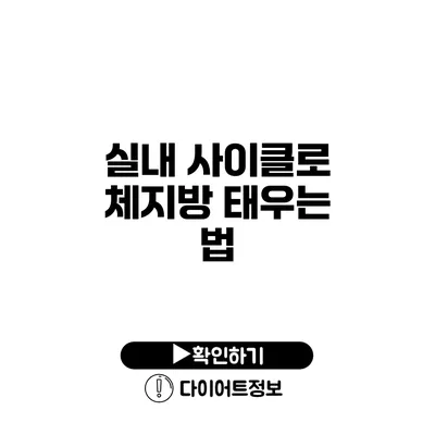 실내 사이클로 체지방 태우는 법