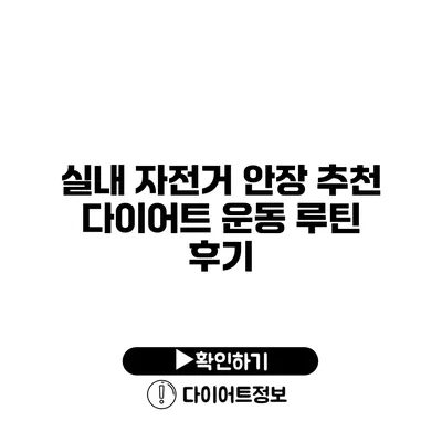 실내 자전거 안장 추천 다이어트 운동 루틴 후기