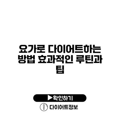 요가로 다이어트하는 방법 효과적인 루틴과 팁