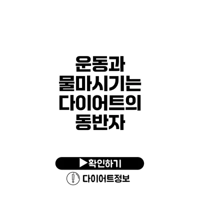 운동과 물마시기는 다이어트의 동반자