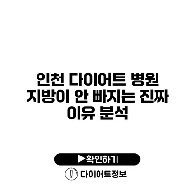 인천 다이어트 병원 지방이 안 빠지는 진짜 이유 분석