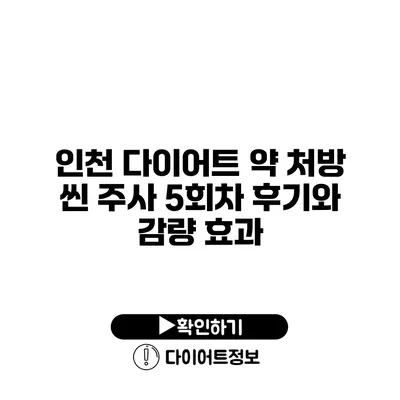 인천 다이어트 약 처방 씬 주사 5회차 후기와 감량 효과