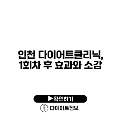 인천 다이어트클리닉, 1회차 후 효과와 소감