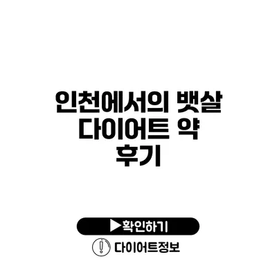 인천에서의 뱃살 다이어트 약 후기