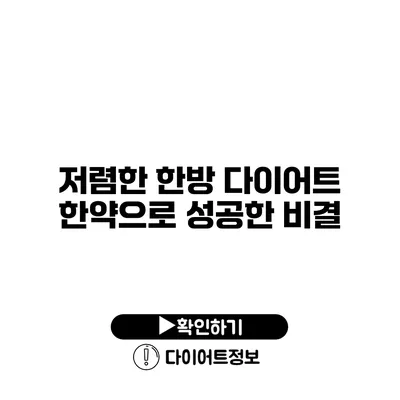 저렴한 한방 다이어트 한약으로 성공한 비결