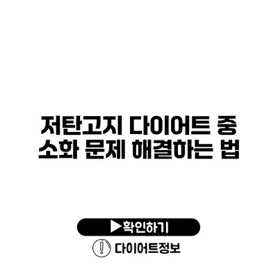 저탄고지 다이어트 중 소화 문제 해결하는 법