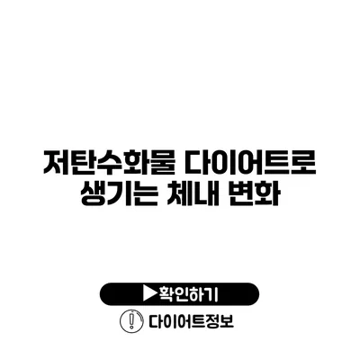 저탄수화물 다이어트로 생기는 체내 변화